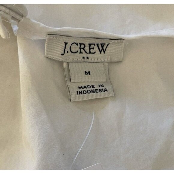 J.CREW Womens NWT Bell Flare Sleeve Blouse Sz M White Ribbon Modest Dressy Boho - Picture 6 of 11